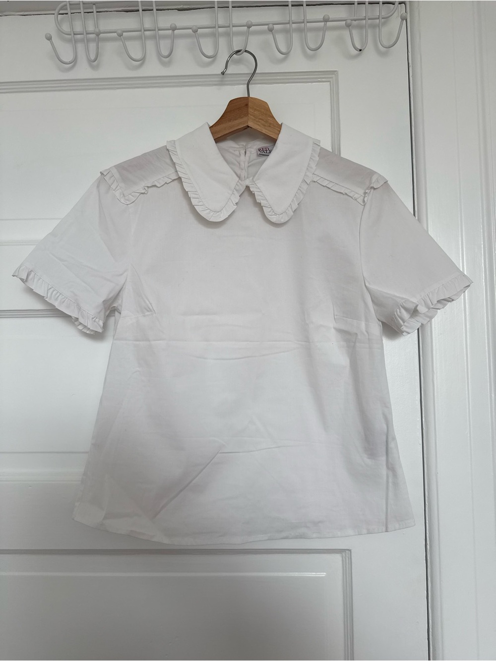 Red Valentino White Ruffled Peter Pan Collar Blouse